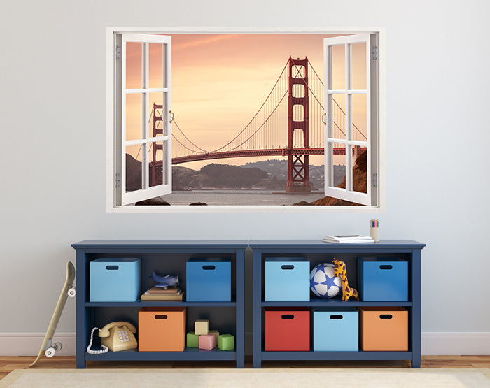 IMPRESSIVE 3D WINDOW WALL DECALS, REMOVABLE WALL STICKERS, WALL DECOR