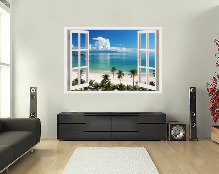 IMPRESSIVE 3D WINDOW WALL DECALS, REMOVABLE WALL STICKERS, WALL DECOR