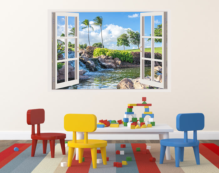 IMPRESSIVE 3D WINDOW WALL DECALS, REMOVABLE WALL STICKERS, WALL DECOR