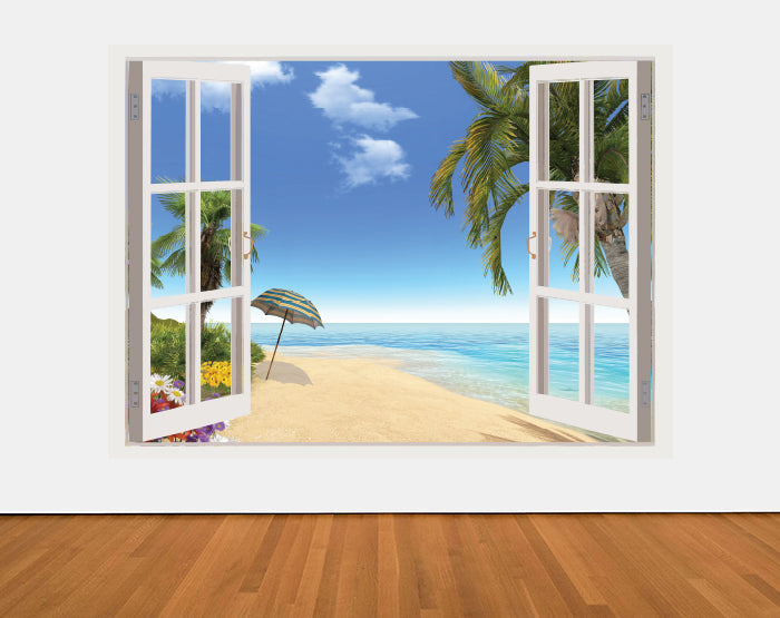 IMPRESSIVE 3D WINDOW WALL DECALS, REMOVABLE WALL STICKERS, WALL DECOR