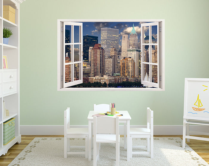 IMPRESSIVE 3D WINDOW WALL DECALS, REMOVABLE WALL STICKERS, WALL DECOR