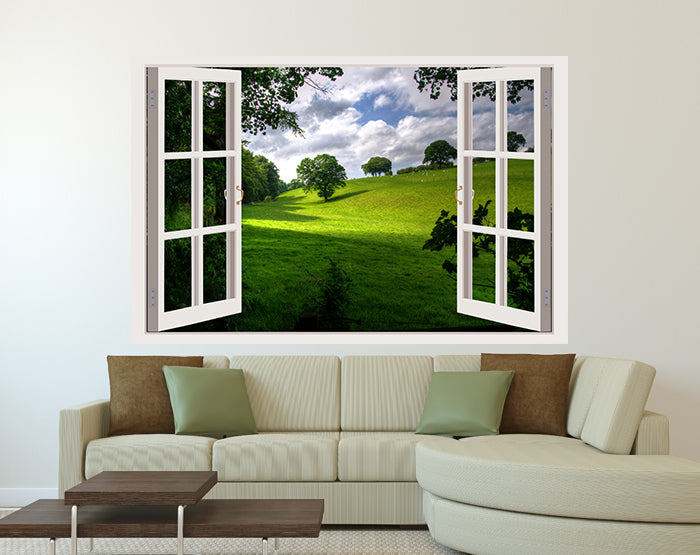 IMPRESSIVE 3D WINDOW WALL DECALS, REMOVABLE WALL STICKERS, WALL DECOR