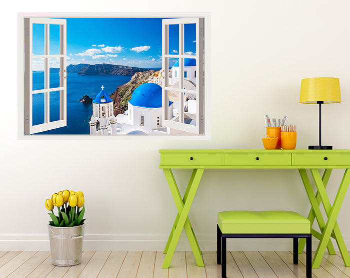 IMPRESSIVE 3D WINDOW WALL DECALS, REMOVABLE WALL STICKERS, WALL DECOR