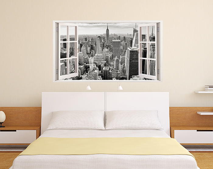 IMPRESSIVE 3D WINDOW WALL DECALS, REMOVABLE WALL STICKERS, WALL DECOR