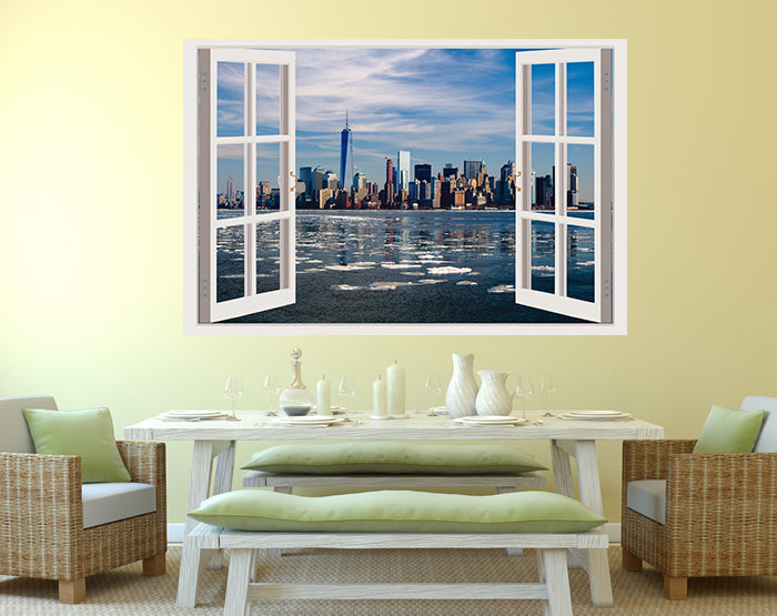 IMPRESSIVE 3D WINDOW WALL DECALS, REMOVABLE WALL STICKERS, WALL DECOR
