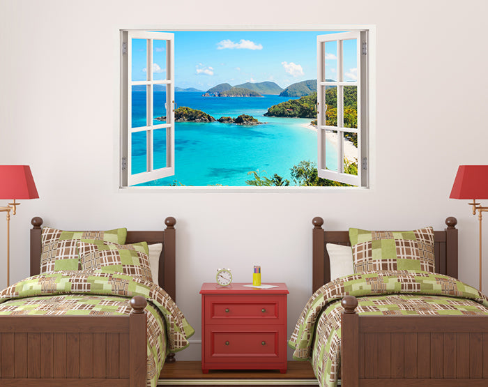 IMPRESSIVE 3D WINDOW WALL DECALS, REMOVABLE WALL STICKERS, WALL DECOR