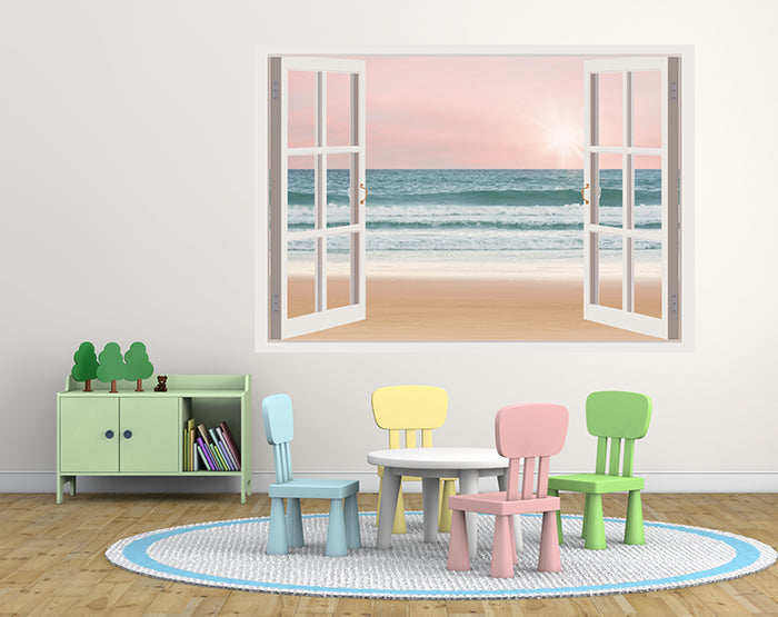 IMPRESSIVE 3D WINDOW WALL DECALS, REMOVABLE WALL STICKERS, WALL DECOR