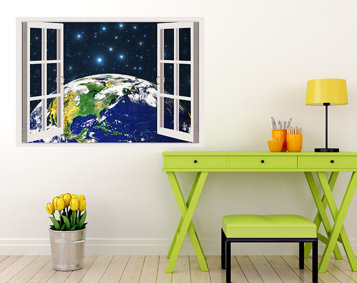 IMPRESSIVE 3D WINDOW WALL DECALS, REMOVABLE WALL STICKERS, WALL DECOR