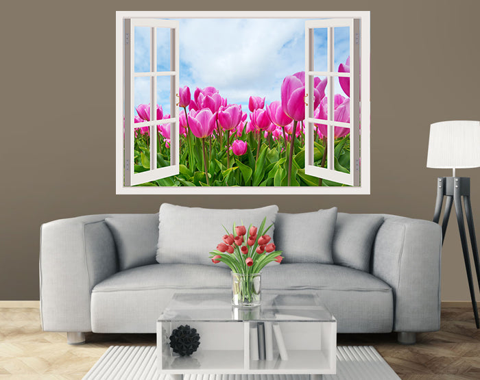 IMPRESSIVE 3D WINDOW WALL DECALS, REMOVABLE WALL STICKERS, WALL DECOR