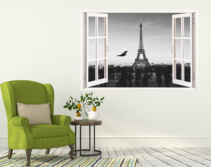 IMPRESSIVE 3D WINDOW WALL DECALS, REMOVABLE WALL STICKERS, WALL DECOR