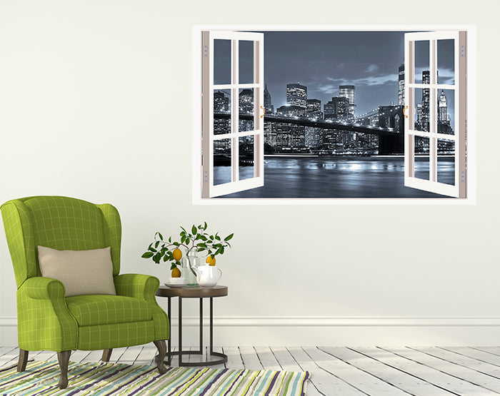 IMPRESSIVE 3D WINDOW WALL DECALS, REMOVABLE WALL STICKERS, WALL DECOR