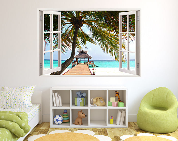 IMPRESSIVE 3D WINDOW WALL DECALS, REMOVABLE WALL STICKERS, WALL DECOR