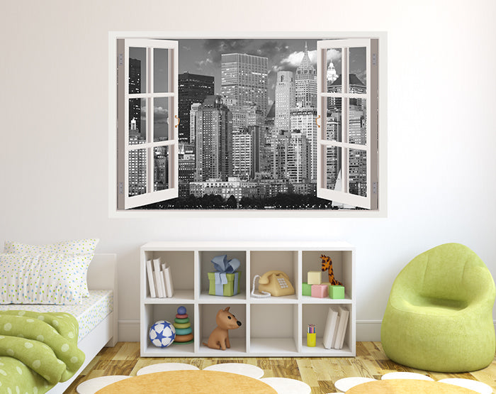 IMPRESSIVE 3D WINDOW WALL DECALS, REMOVABLE WALL STICKERS, WALL DECOR