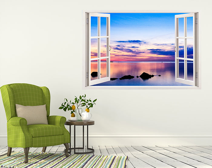 IMPRESSIVE 3D WINDOW WALL DECALS, REMOVABLE WALL STICKERS, WALL DECOR