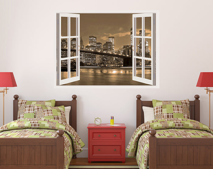 IMPRESSIVE 3D WINDOW WALL DECALS, REMOVABLE WALL STICKERS, WALL DECOR