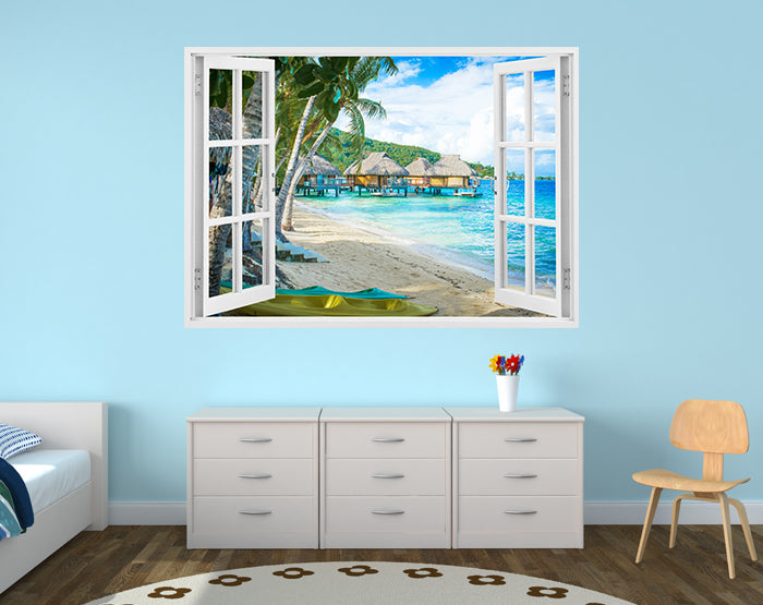 IMPRESSIVE 3D WINDOW WALL DECALS, REMOVABLE WALL STICKERS, WALL DECOR