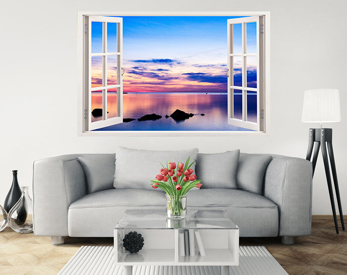 IMPRESSIVE 3D WINDOW WALL DECALS, REMOVABLE WALL STICKERS, WALL DECOR