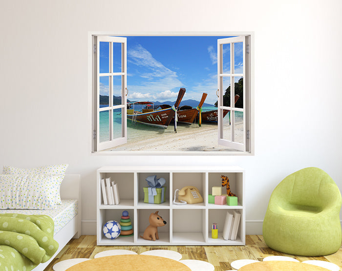 IMPRESSIVE 3D WINDOW WALL DECALS, REMOVABLE WALL STICKERS, WALL DECOR