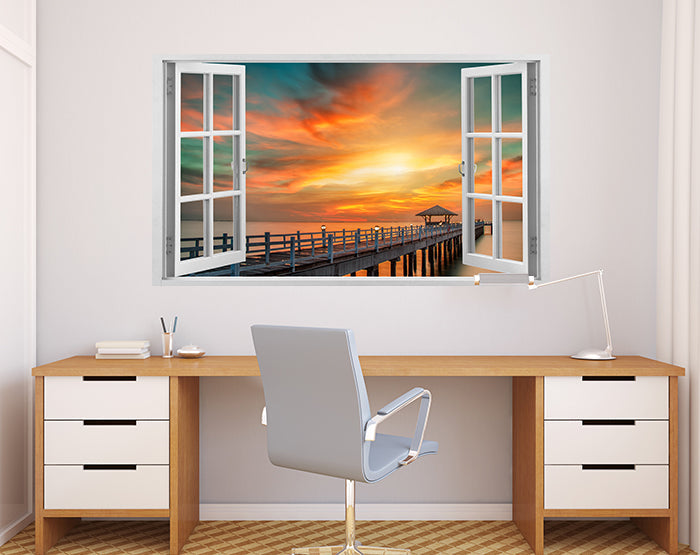 IMPRESSIVE 3D WINDOW WALL DECALS, REMOVABLE WALL STICKERS, WALL DECOR