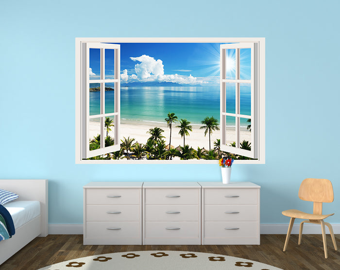IMPRESSIVE 3D WINDOW WALL DECALS, REMOVABLE WALL STICKERS, WALL DECOR