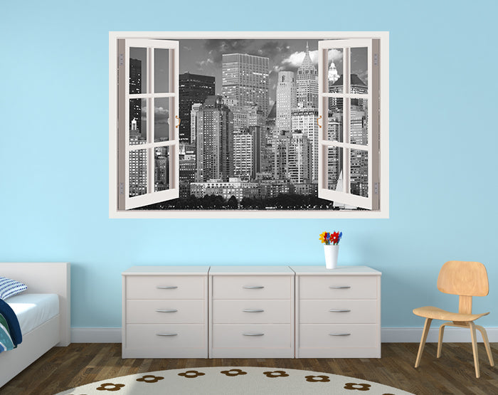 IMPRESSIVE 3D WINDOW WALL DECALS, REMOVABLE WALL STICKERS, WALL DECOR