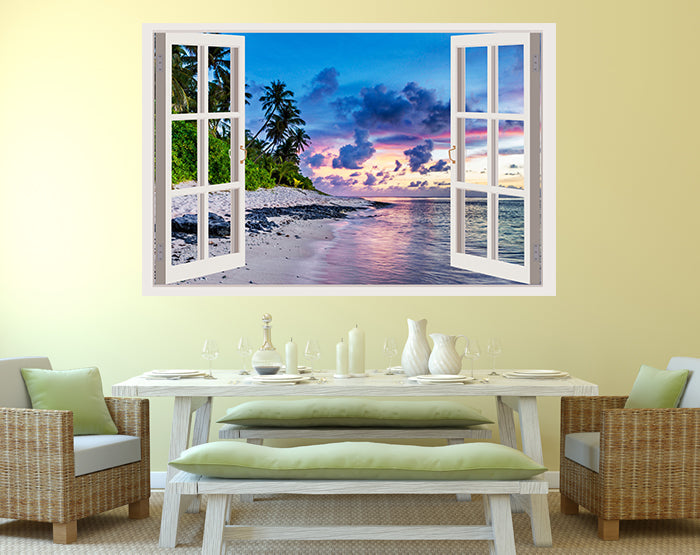IMPRESSIVE 3D WINDOW WALL DECALS, REMOVABLE WALL STICKERS, WALL DECOR