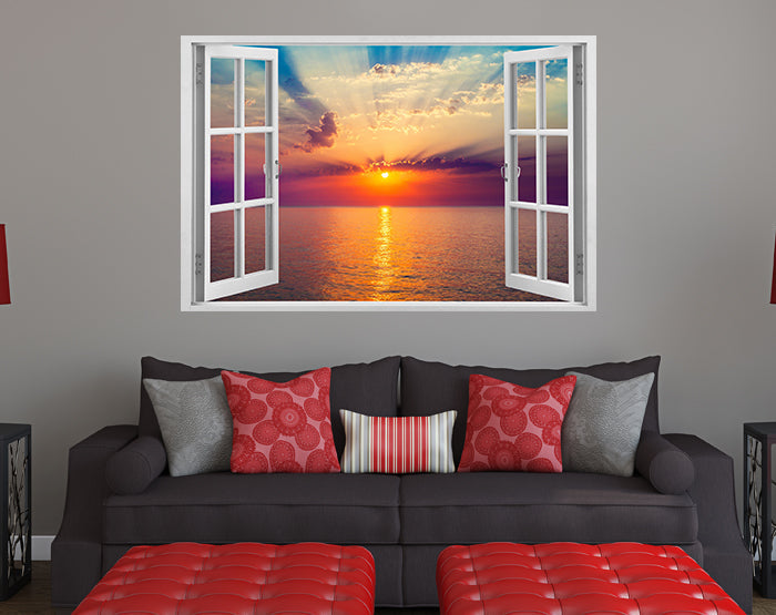 IMPRESSIVE 3D WINDOW WALL DECALS, REMOVABLE WALL STICKERS, WALL DECOR