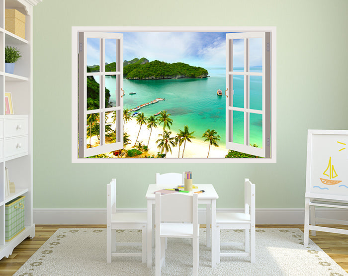 IMPRESSIVE 3D WINDOW WALL DECALS, REMOVABLE WALL STICKERS, WALL DECOR
