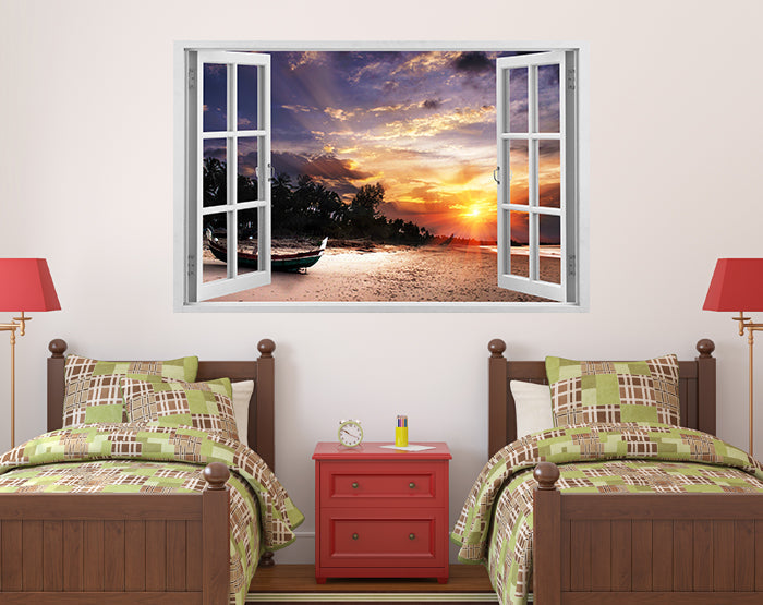IMPRESSIVE 3D WINDOW WALL DECALS, REMOVABLE WALL STICKERS, WALL DECOR