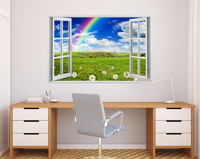 IMPRESSIVE 3D WINDOW WALL DECALS, REMOVABLE WALL STICKERS, WALL DECOR