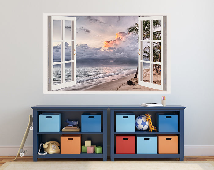 IMPRESSIVE 3D WINDOW WALL DECALS, REMOVABLE WALL STICKERS, WALL DECOR