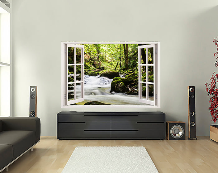 IMPRESSIVE 3D WINDOW WALL DECALS, REMOVABLE WALL STICKERS, WALL DECOR