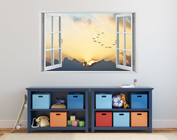 IMPRESSIVE 3D WINDOW WALL DECALS, REMOVABLE WALL STICKERS, WALL DECOR