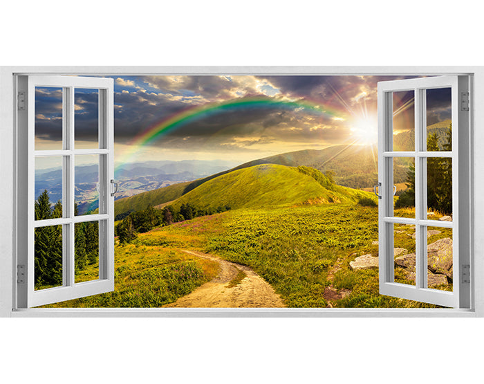 IMPRESSIVE 3D WINDOW WALL DECALS, REMOVABLE WALL STICKERS, WALL DECOR