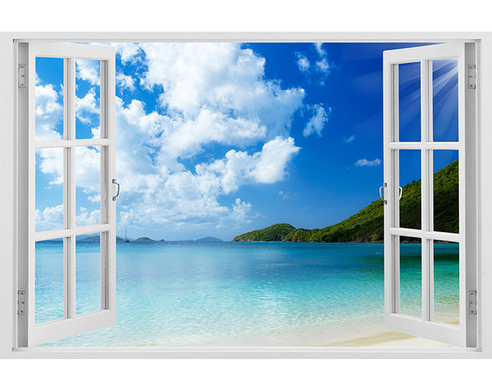 IMPRESSIVE 3D WINDOW WALL DECALS, REMOVABLE WALL STICKERS, WALL DECOR