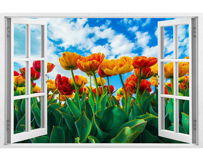IMPRESSIVE 3D WINDOW WALL DECALS, REMOVABLE WALL STICKERS, WALL DECOR