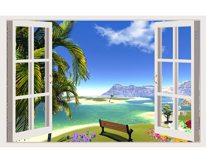 IMPRESSIVE 3D WINDOW WALL DECALS, REMOVABLE WALL STICKERS, WALL DECOR