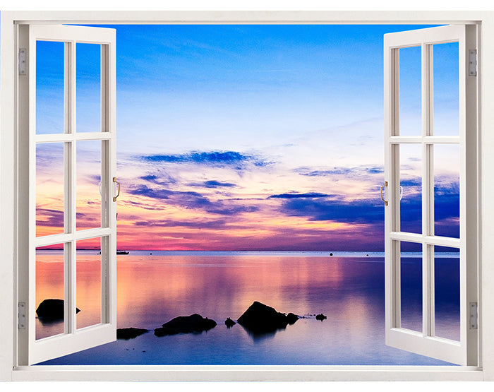 IMPRESSIVE 3D WINDOW WALL DECALS, REMOVABLE WALL STICKERS, WALL DECOR