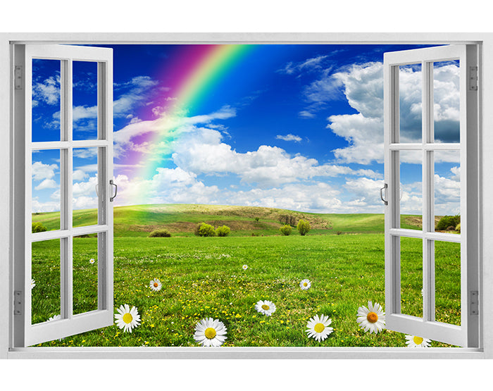 IMPRESSIVE 3D WINDOW WALL DECALS, REMOVABLE WALL STICKERS, WALL DECOR
