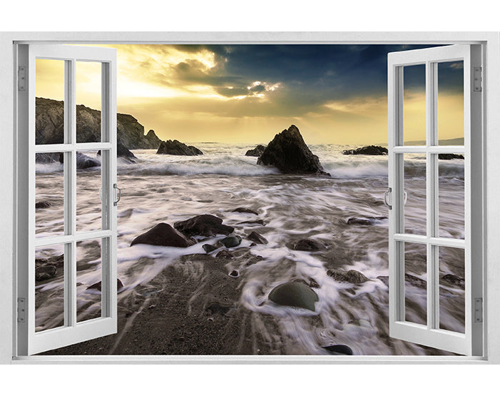 IMPRESSIVE 3D WINDOW WALL DECALS, REMOVABLE WALL STICKERS, WALL DECOR