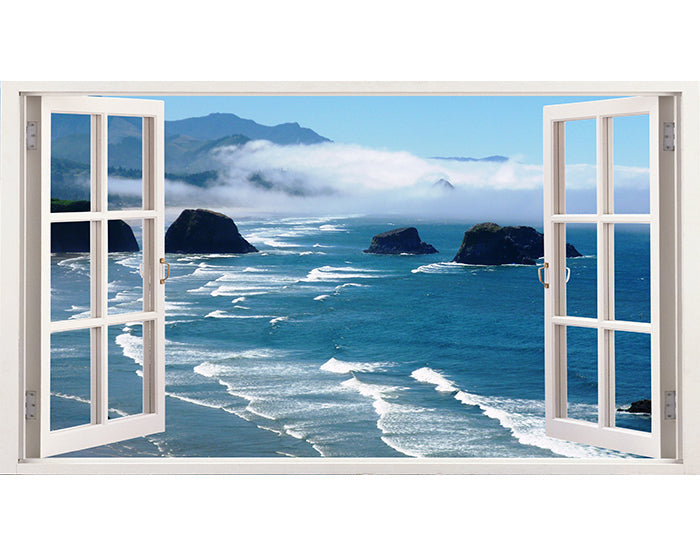 IMPRESSIVE 3D WINDOW WALL DECALS, REMOVABLE WALL STICKERS, WALL DECOR
