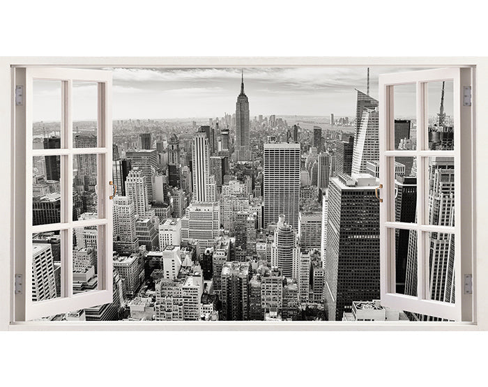 IMPRESSIVE 3D WINDOW WALL DECALS, REMOVABLE WALL STICKERS, WALL DECOR