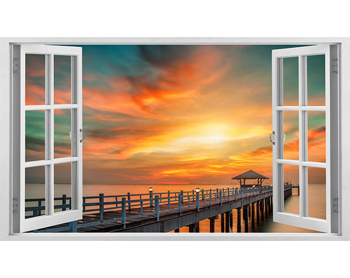 IMPRESSIVE 3D WINDOW WALL DECALS, REMOVABLE WALL STICKERS, WALL DECOR