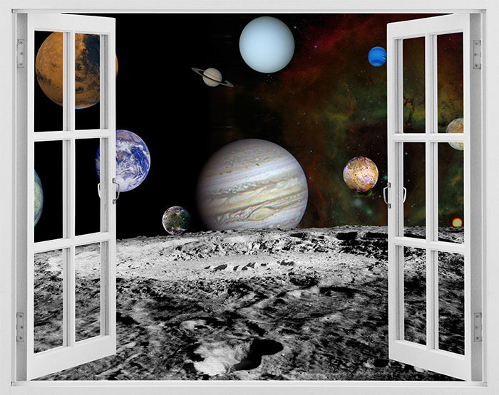 IMPRESSIVE 3D WINDOW WALL DECALS, REMOVABLE WALL STICKERS, WALL DECOR