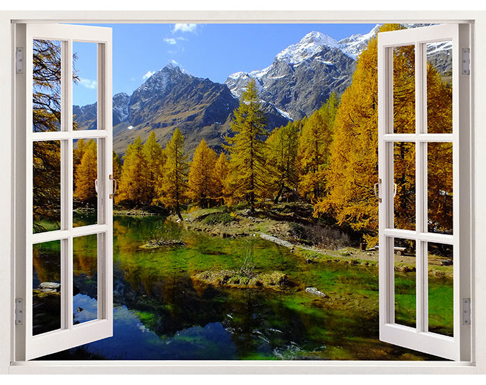 IMPRESSIVE 3D WINDOW WALL DECALS, REMOVABLE WALL STICKERS, WALL DECOR