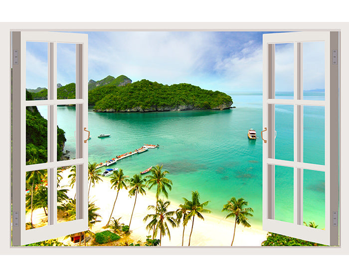 IMPRESSIVE 3D WINDOW WALL DECALS, REMOVABLE WALL STICKERS, WALL DECOR