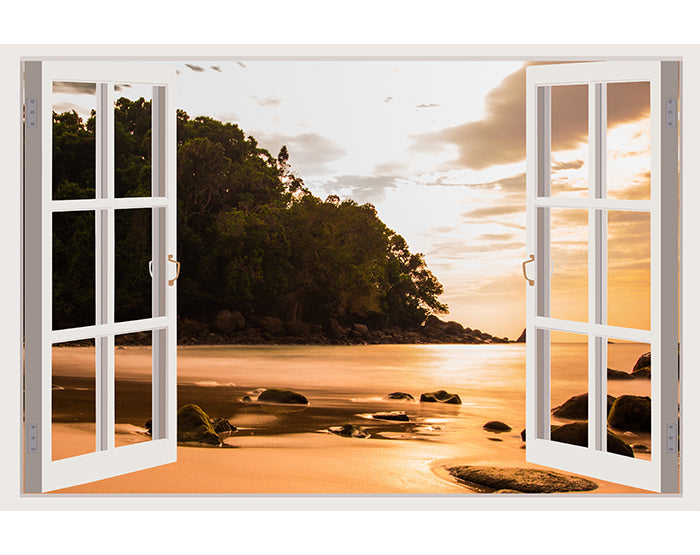 IMPRESSIVE 3D WINDOW WALL DECALS, REMOVABLE WALL STICKERS, WALL DECOR