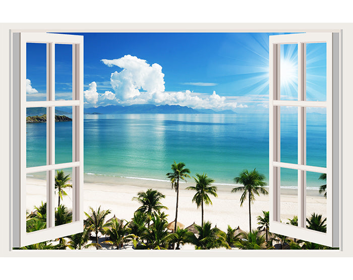 IMPRESSIVE 3D WINDOW WALL DECALS, REMOVABLE WALL STICKERS, WALL DECOR