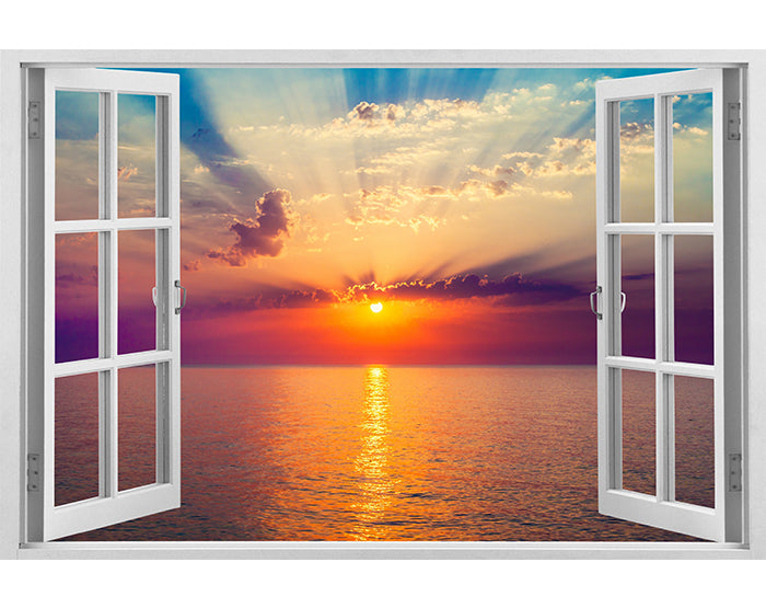 IMPRESSIVE 3D WINDOW WALL DECALS, REMOVABLE WALL STICKERS, WALL DECOR