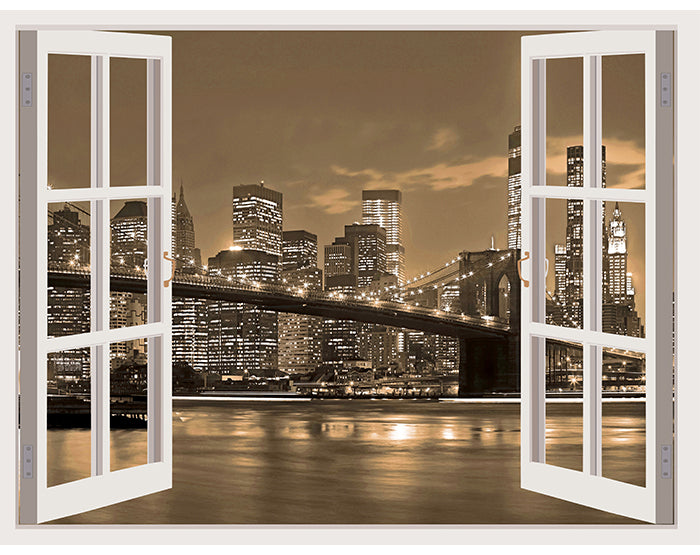 IMPRESSIVE 3D WINDOW WALL DECALS, REMOVABLE WALL STICKERS, WALL DECOR